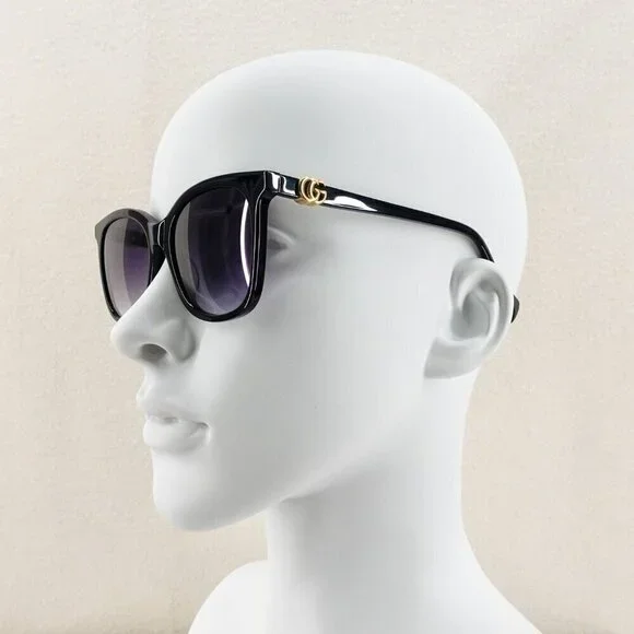 Gucci GG1071 Cat Eye Sunglasses Black Gray OS - Picture 10 of 15